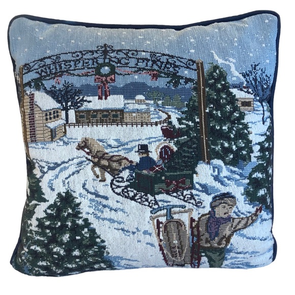 Other - Winter Decorative Snowy Scene Pillow